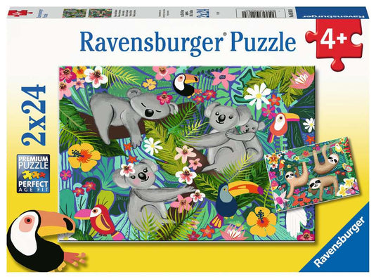 Koalas and Sloths 2 x 24 Piece Jigsaw Puzzle by Ravensburger - 1