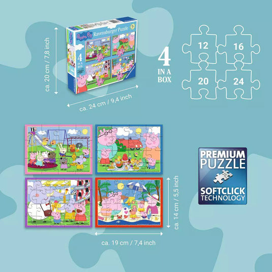 Peppa Pig 12/16/20/ 24 Piece Jigsaw Puzzle by Ravensburger