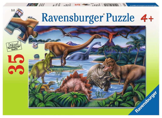 Dinosaur Playground 35 Piece Jigsaw Puzzle by Ravensburger - 1