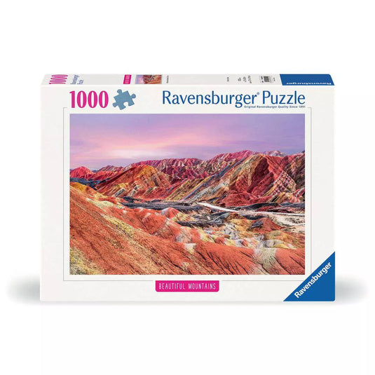 Rainbow Mountains, China 1000 Piece Jigsaw Puzzle by Ravensburger - 1