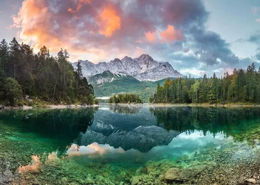 Zugspitze at the Eibsee, Germany 1000 Piece Jigsaw Puzzle by Ravensburger - 2