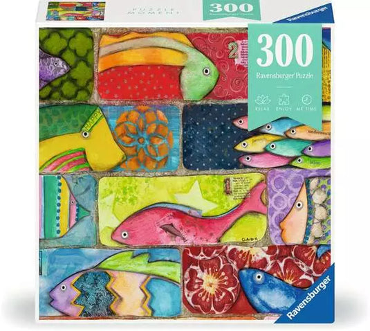 Puzzle Moments: Splashy Fish Tiles 300 Piece Puzzle by Ravensburger - 1