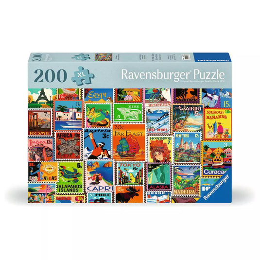 Travel Stamps 200 Piece Jigsaw Puzzle by Ravensburger - 1