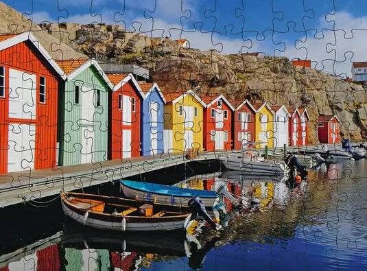 Colorful Houses in Sweden 100 Piece Jigsaw Puzzle by Ravensburger