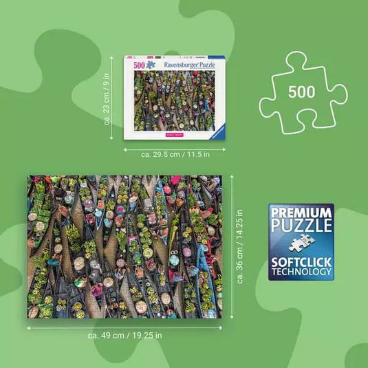 Floating Market, Indonesia 500 Piece Jigsaw Puzzle by Ravensburger
