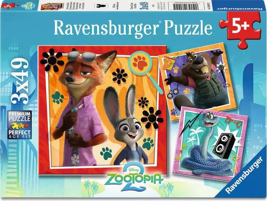 Zootopia 2 3x49 Piece Jigsaw Puzzle by Ravensburger