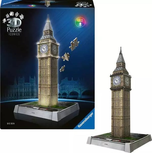 Iconics 3D Big Ben Night Ed 216 Piece Jigsaw Puzzle by Ravensburger