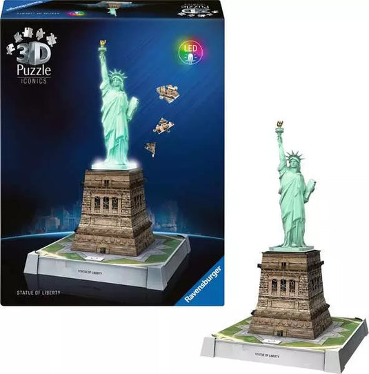 Iconics 3D Statue of Liberty Night Ed. 108 Piece 3D Jigsaw Puzzle by Ravensburger