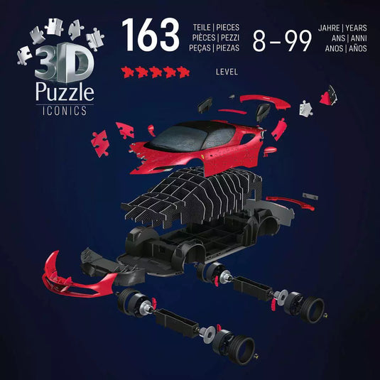 3D Iconics Ferrari SF90 Stradale 108 Piece Jigsaw Puzzle by Ravensburger