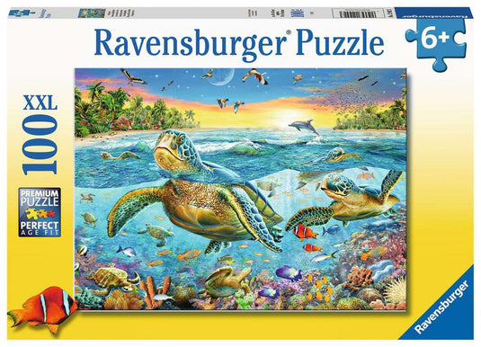 Swim with Sea Turtles 100 Piece XXL Jigsaw Puzzle by Ravensburger - 2