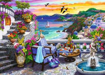 Santorini Sunset Large Format 300 Piece Jigsaw Puzzle by Ravensburger