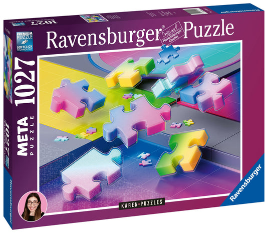 Karen Puzzles: Gradient Cascade 1027 Piece Jigsaw Puzzle by Ravensburger - 2