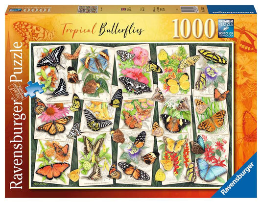 Tropical Butterflies 1000 Piece Jigsaw Puzzle by Ravensburger - 1