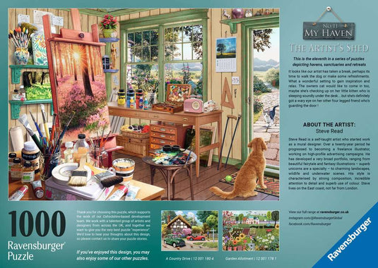 The Artist's Shed 1000 Piece Jigsaw Puzzle by Ravensburger - 3