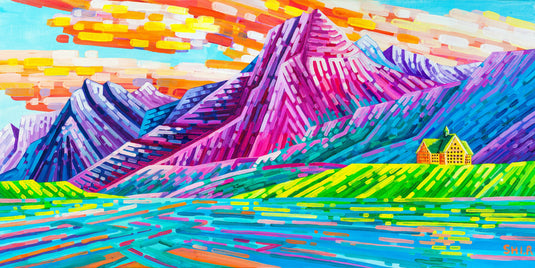 Prismatic Peaks (Waterton Lakes) by Ruolin Shi 305 Piece Wooden Jigsaw Puzzle by Stumpcraft (Copy)