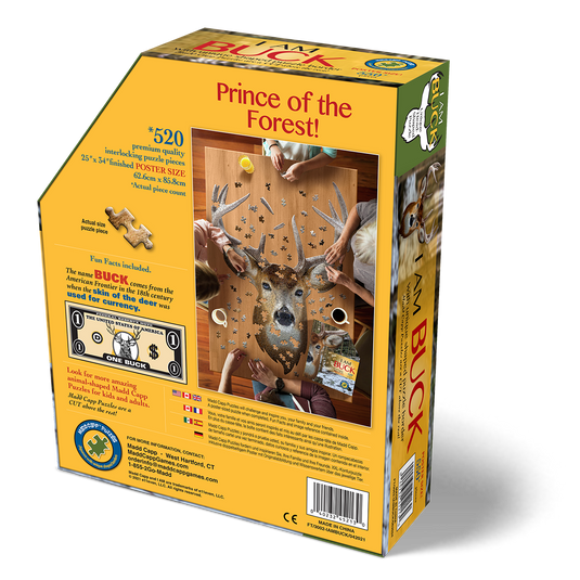 I Am Buck 550 Piece Puzzle by Madd Capp Box Back