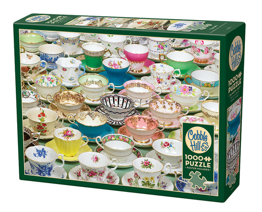 Teacups 1000 Piece Jigsaw Puzzle by Cobble Hill - 1
