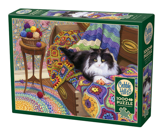 Comfy Cat 1000 Piece Jigsaw Puzzle by Cobble Hill - 1