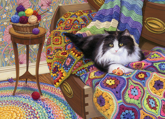 Comfy Cat 1000 Piece Jigsaw Puzzle by Cobble Hill - 2