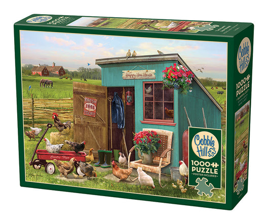 The Happy Hen House 1000 Piece Jigsaw Puzzle by Cobble Hill - 1