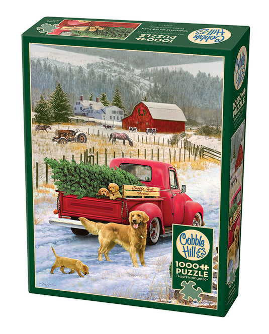 Christmas on the Farm 1000 Piece Jigsaw Puzzle by Cobble Hill - 1