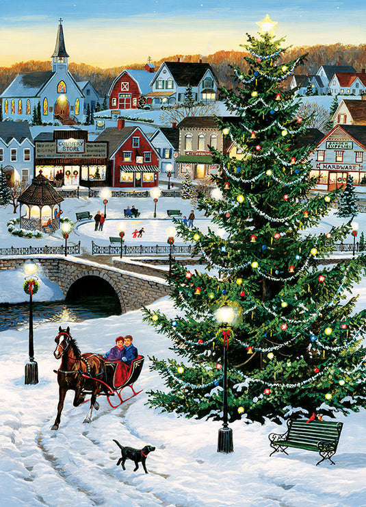 Village Tree 500 Piece Jigsaw Puzzle by Cobble Hill - 2
