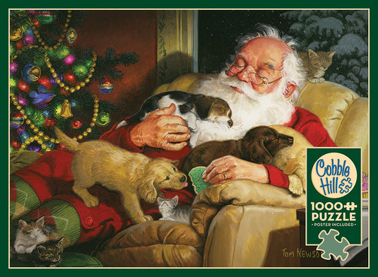 Santa's Quiet Time 1000 Piece Jigsaw Puzzle by Cobble Hill - 3