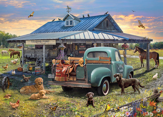 Trading Post 1000 Piece Jigsaw Puzzle by Cobble Hill - 2