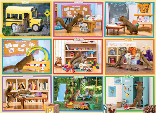 Squirrels at School 1000 Piece Jigsaw Puzzle by Cobble Hill - 2