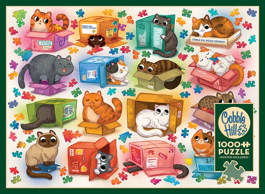 Cats vs. Puzzles 1000 Piece Jigsaw Puzzle by Cobble Hill - 4