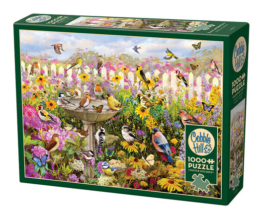 Backyard Bird Bath 1000 Piece Jigsaw Puzzle by Cobble Hill - 1