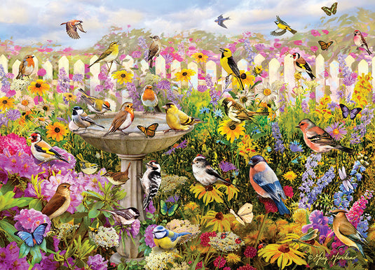 Backyard Bird Bath 1000 Piece Jigsaw Puzzle by Cobble Hill - 2