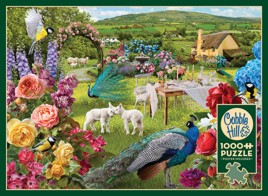 Little Lambs Rose Garden 1000 Piece Jigsaw Puzzle by Cobble Hill