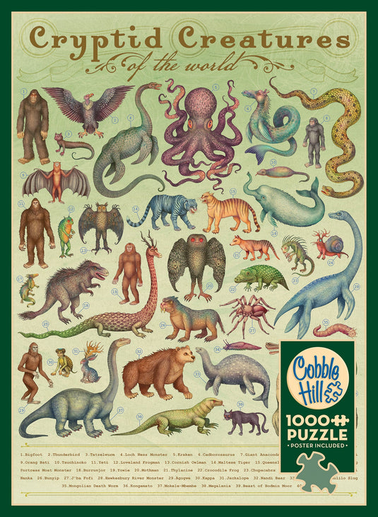 Cryptid Creatures 1000 Piece Jigsaw Puzzle by Cobble Hill