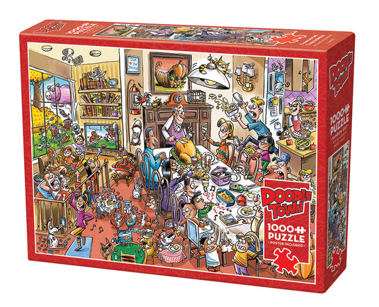DoodleTown: Thanksgiving Togetherness 1000 Piece Jigsaw Puzzle by Cobble Hill - 1