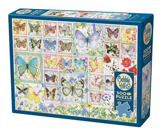 Butterfly Tiles 500 Piece Jigsaw Puzzle by Cobble Hill - 1