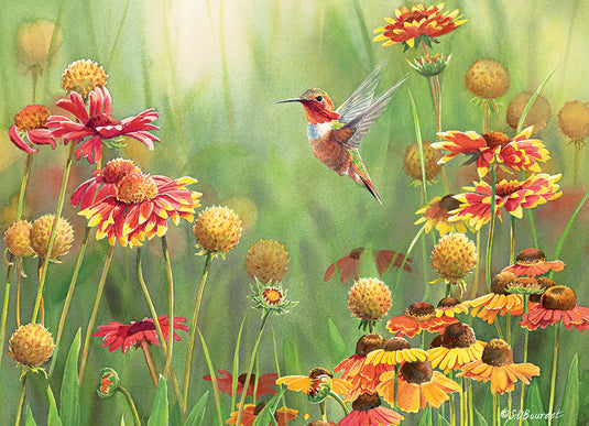 Rufous Hummingbird 500 Piece Jigsaw Puzzle by Cobble Hill - 2