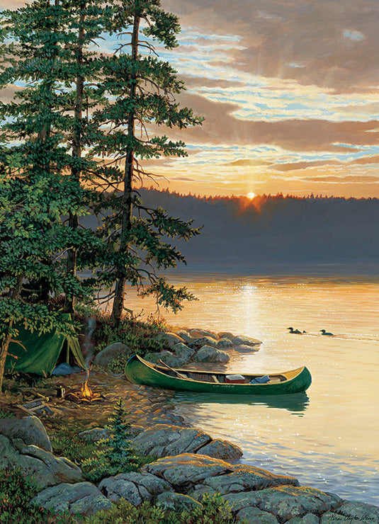 Canoe Lake 500 Piece Jigsaw Puzzle by Cobble Hill - 2