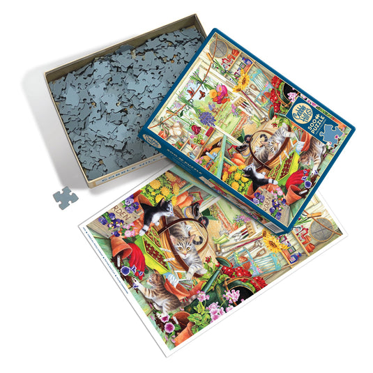 Potting Shed Cats 500 Piece Jigsaw Puzzle by Cobble Hill - 3