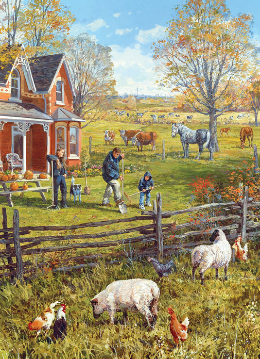 Young Family Farm 500 Piece Jigsaw Puzzle by Cobble Hill - 2