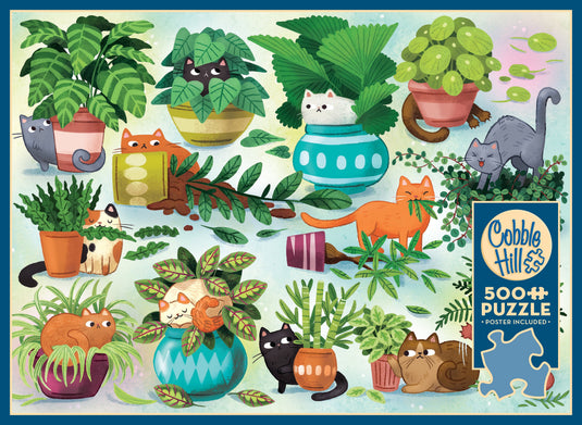 Cats vs. Plants 500 Piece Jigsaw Puzzle by Cobble Hill - 4