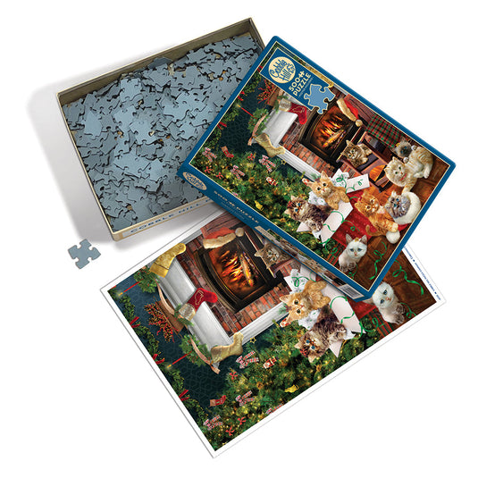 Christmas Kittens 500 Piece Jigsaw Puzzle by Cobble Hill - 3