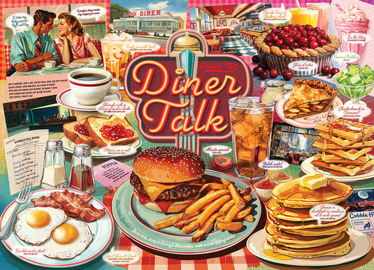 Diner Talk 500 Piece Jigsaw Puzzle by Cobble Hill - 2