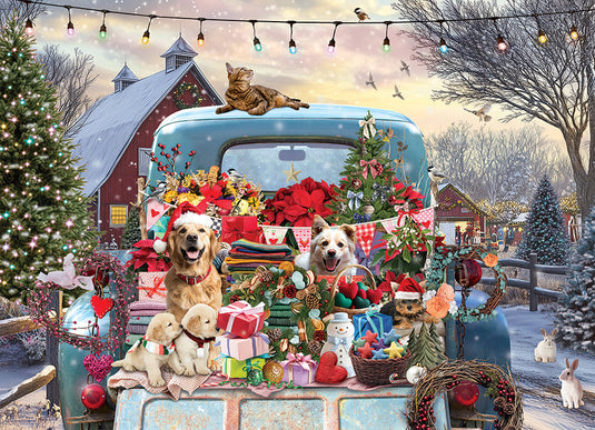 Country Truck in Winter 500 Piece Jigsaw Puzzle by Cobble Hill - 2