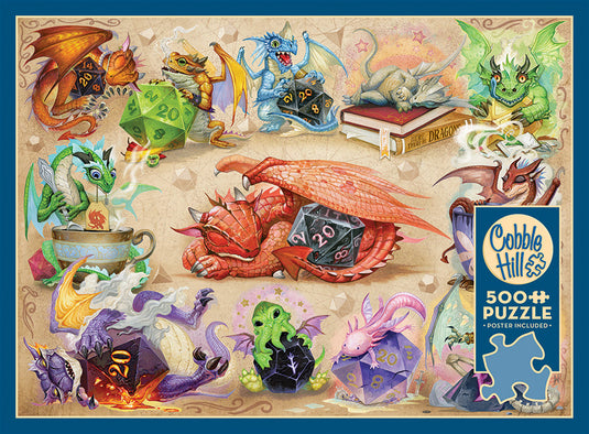 D20 Dragons 500 Piece Jigsaw Puzzle by Cobble Hill - 4