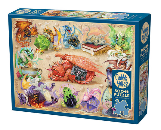D20 Dragons 500 Piece Jigsaw Puzzle by Cobble Hill - 1