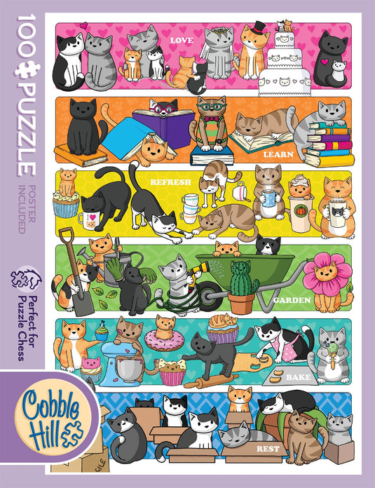 Doodlecat Days 100 Piece Jigsaw Puzzle by Cobble Hill