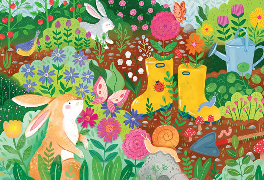 Rabbit Garden 100 Piece Jigsaw Puzzle by Cobble Hill