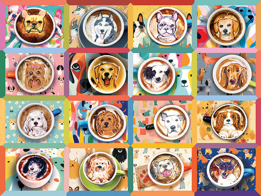 Puppy Lattes 275 Piece Jigsaw Puzzle by Cobble Hill - 2