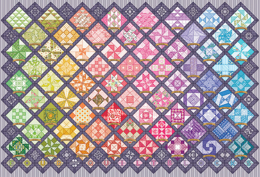 Four Square Quilt Blocks 2000 Piece Jigsaw Puzzle by Cobble Hill - 2